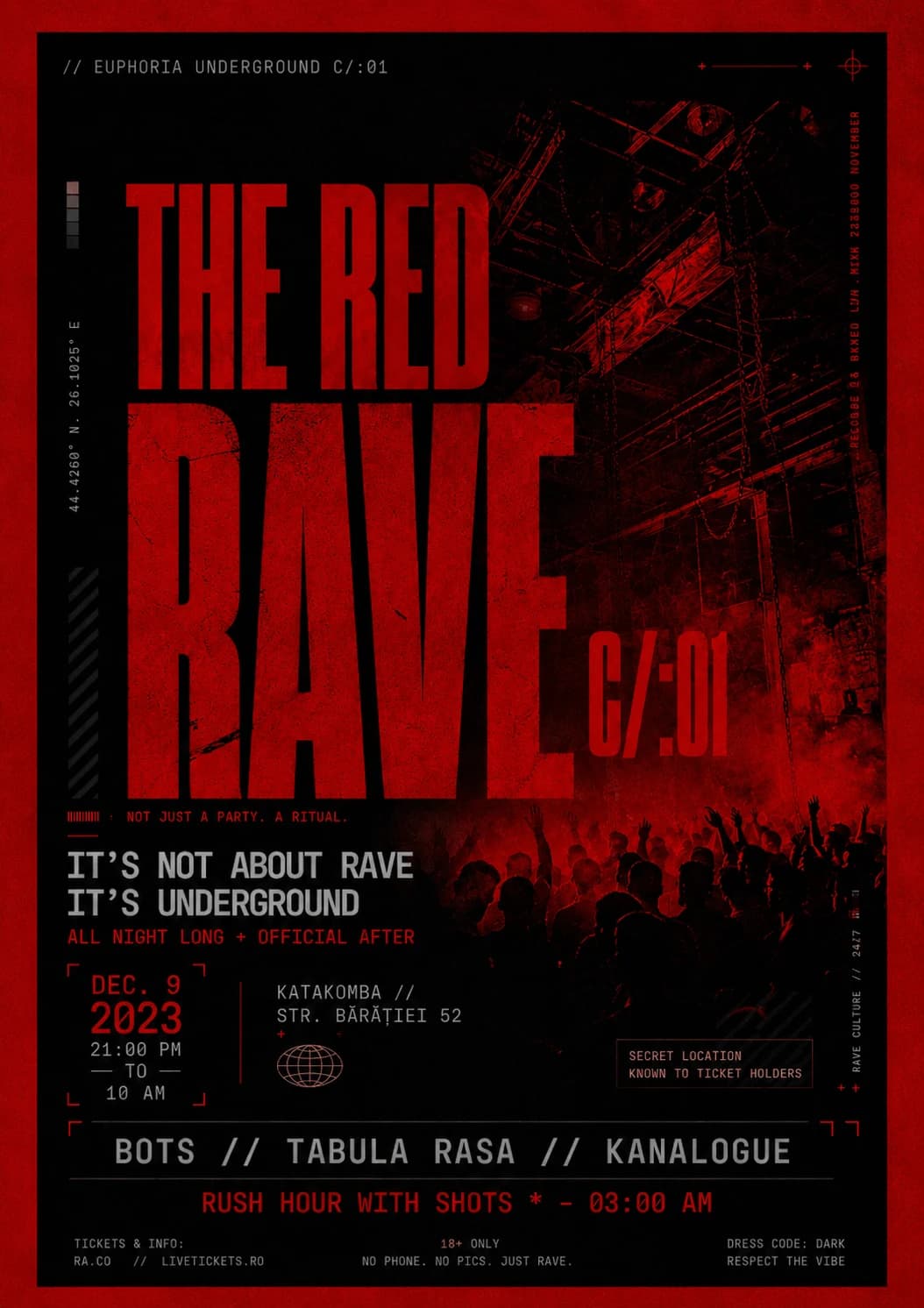 The Red Rave C/:01 event poster