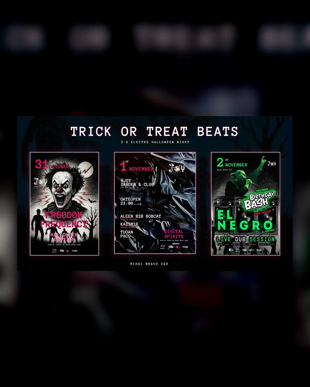 Trick or Treat Beat - 3x Halloween Party event artwork