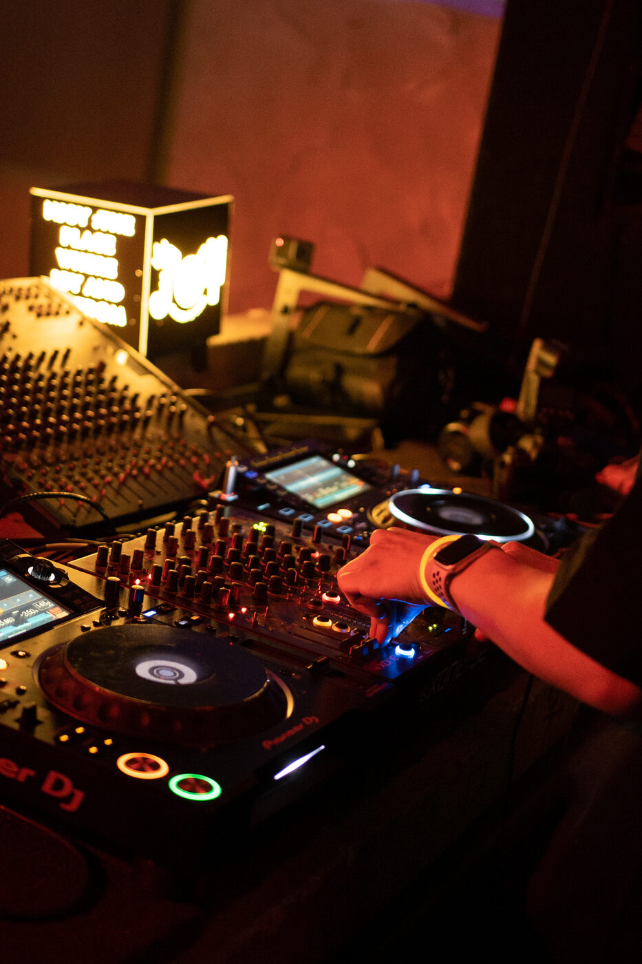 DJ equipment being operated during an Euphoria event